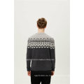 50% Lämmer Wolle50% Nylon Jacquard Pullover Strickpullover für Männer